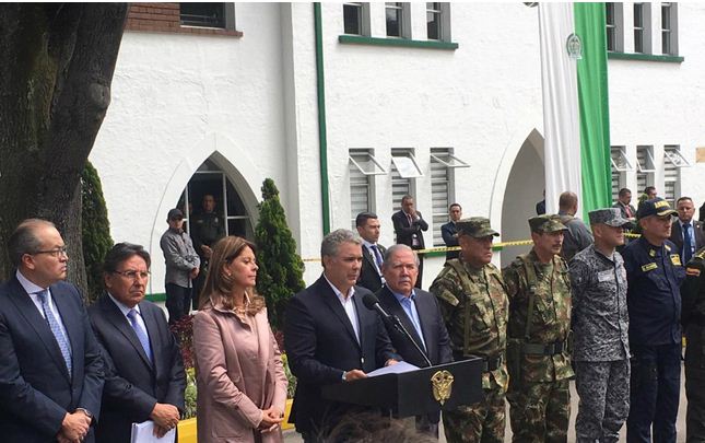 El presidente colombiano declara su indignacion ante los atentados