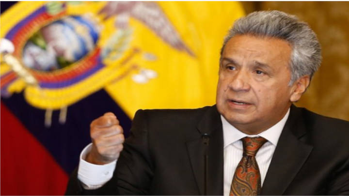 El presidente de Ecuador, Lenin Moreno en declaraciones sobre la situación del país.