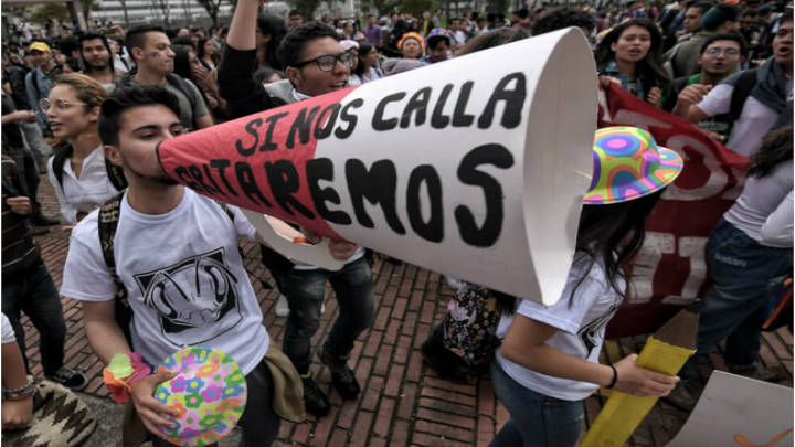 Los estudiantes de Colombia claman por sus derechos