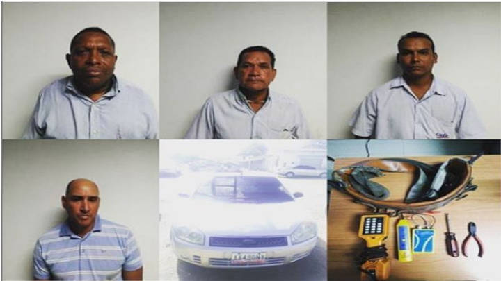 Los delincuentes fueron detenidos junto a sus herramientas de trabajo y medio de transporte