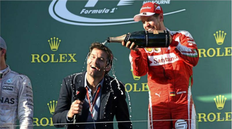 Vettel y Webber en el podio en 2016