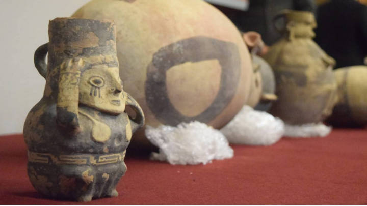 Parte de las piezas entregadas a Perú por parte del gobierno de México