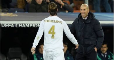 Ramos y Zidane luego de la tarjeta roja